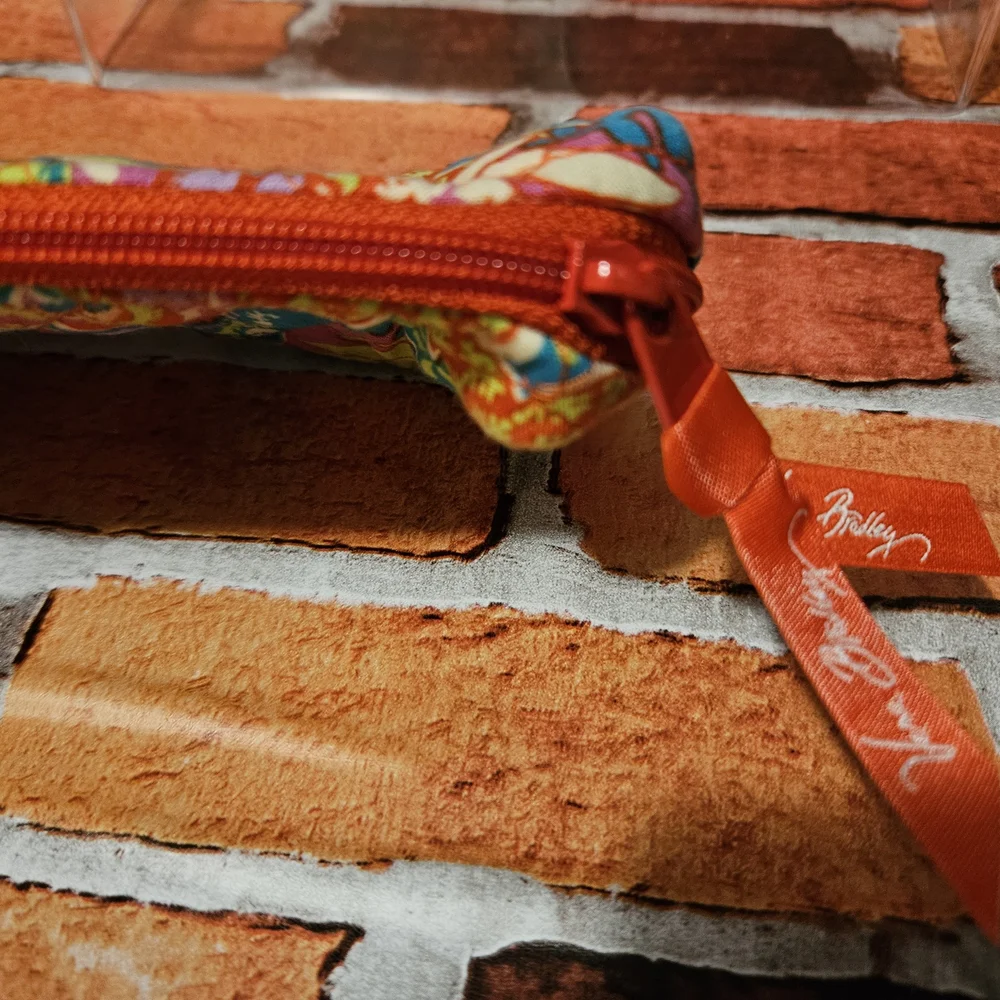 #612 Vera Bradley Quilted Multicolored Orange Paisley Cosmetic Case